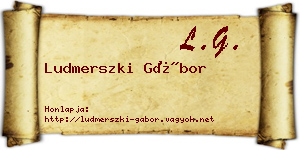 Ludmerszki Gábor névjegykártya